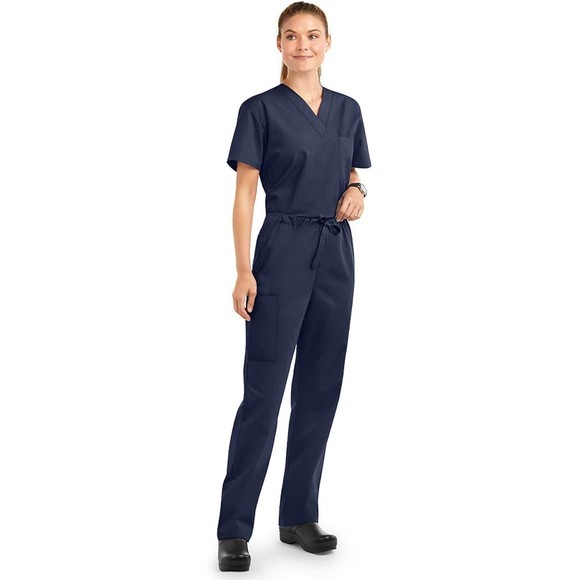 Strictly Scrubs Unisex Classic Scrub Set (Navy, XL) - Picture 4 of 6